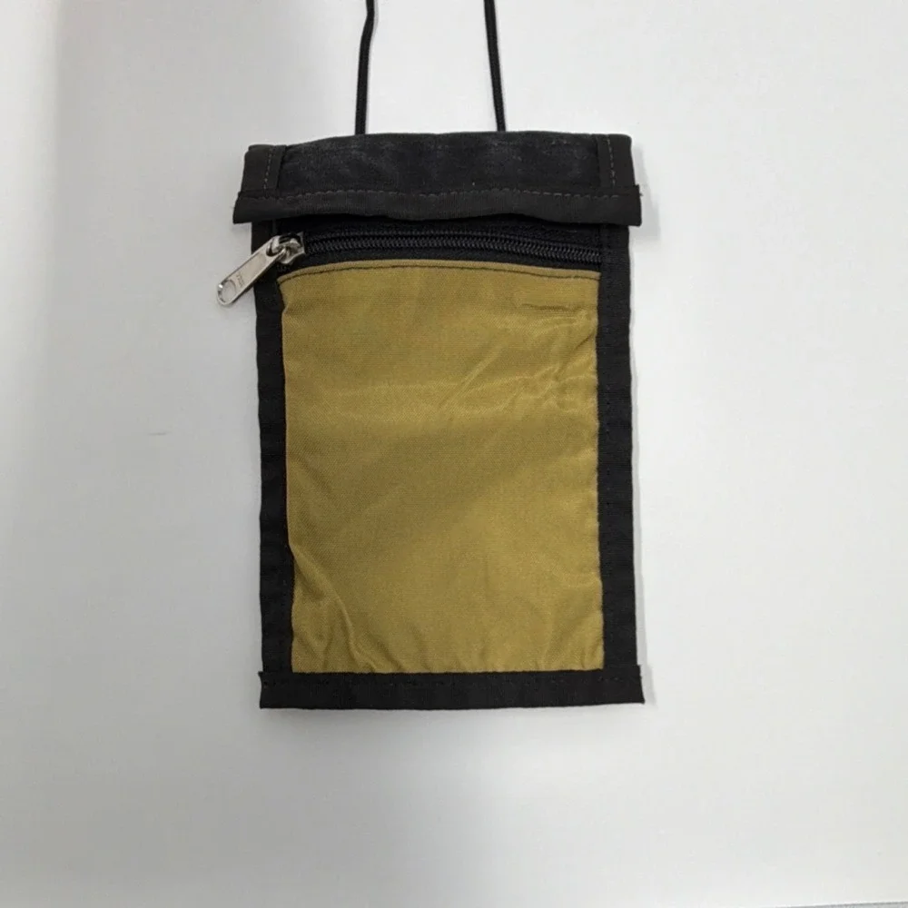 Eddie Bauer Utility Neck Pouch Belt Loop Two Pocket Black Khaki - Picture 1 of 12